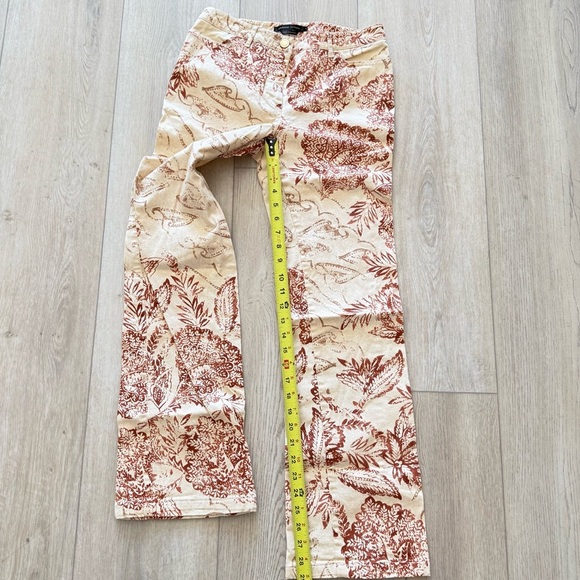 Adrienne Vittadini Cotton‎ Stretch Flare Floral Pants Women’s 6 Tan Rust EUC - Picture 7 of 11